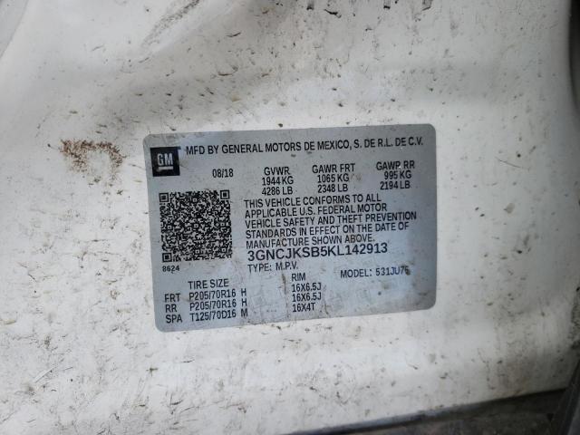 Photo 10 from auction – 2019 CHEVROLET TRAX LS with VIN 3GNCJKSB5KL142913