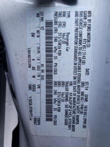Photo 10 from auction – 2014 FORD FOCUS SE with VIN 1FADP3F21EL370361