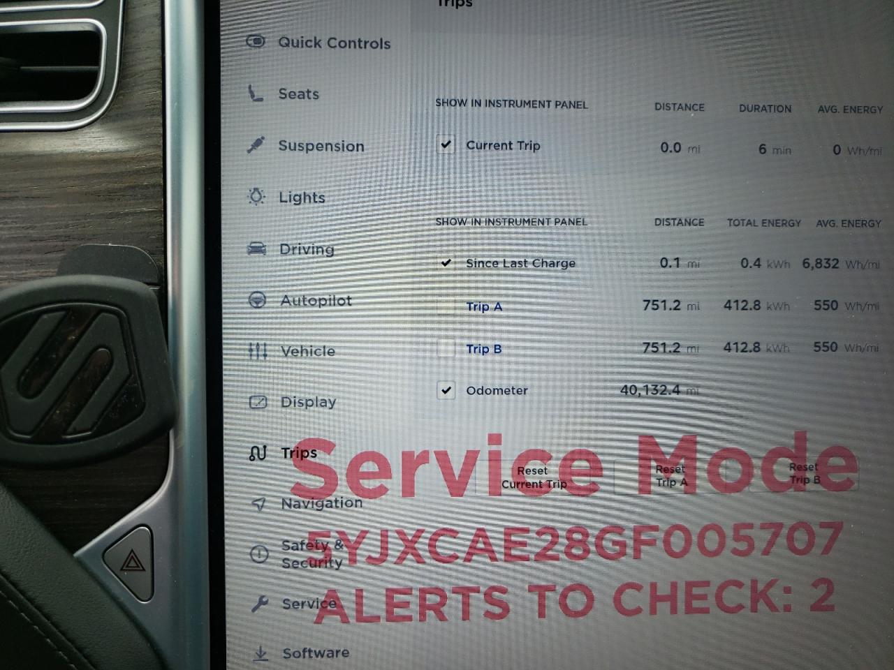 Photo 8 from auction – 2016 TESLA MODEL X with VIN 5YJXCAE28GF005707