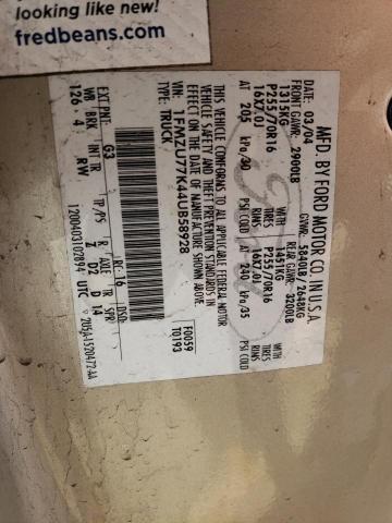 Photo 10 from auction – 2004 FORD EXPLORER S with VIN 1FMZU77K44UB58928