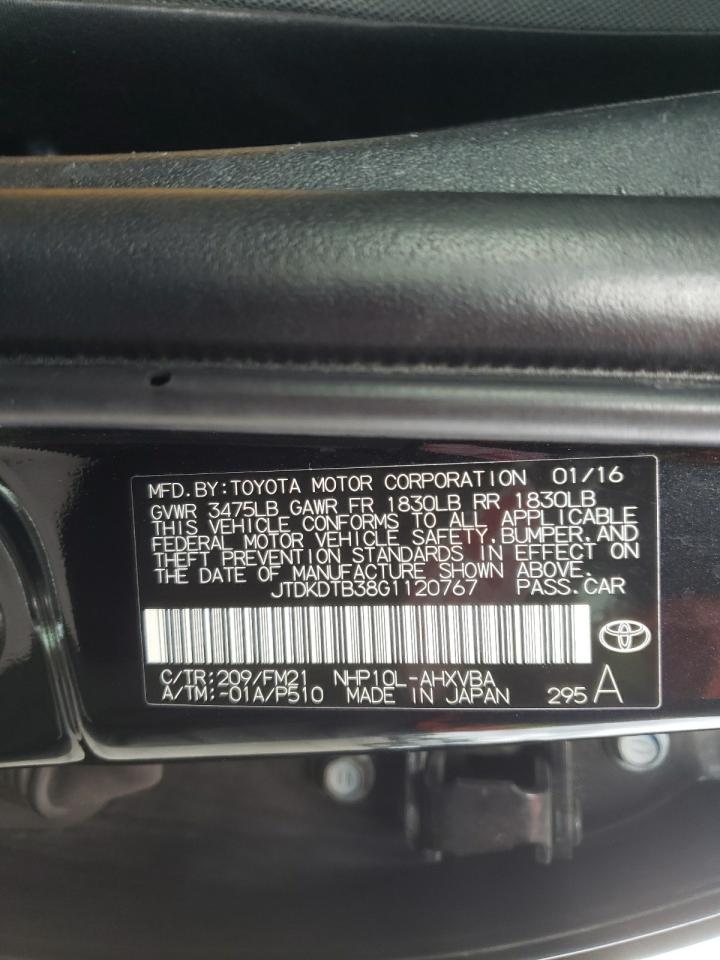 Photo 10 from auction – 2016 TOYOTA PRIUS C with VIN JTDKDTB38G1120767