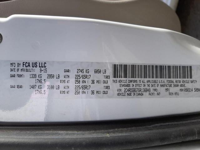 Photo 10 from auction – 2016 DODGE GRAND CARA with VIN 2C4RDGBG7GR136849