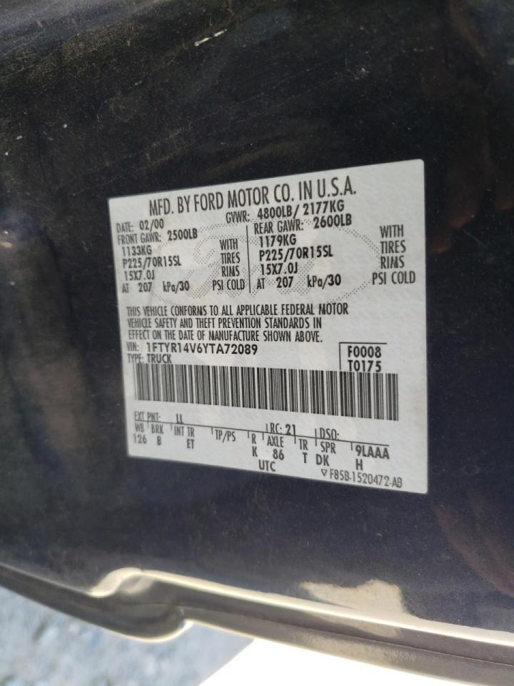 Photo 10 from auction – 2000 FORD RANGER SUP with VIN 1FTYR14V6YTA72089
