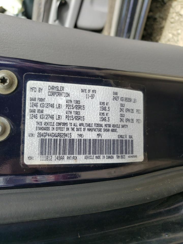 Photo 10 from auction – 1998 DODGE CARAVAN with VIN 2B4GP44GXWR629415