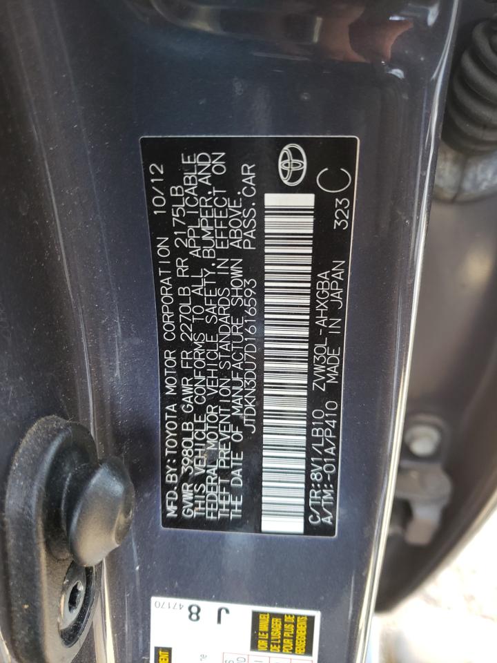 Photo 10 from auction – 2013 TOYOTA PRIUS with VIN JTDKN3DU7D1616593