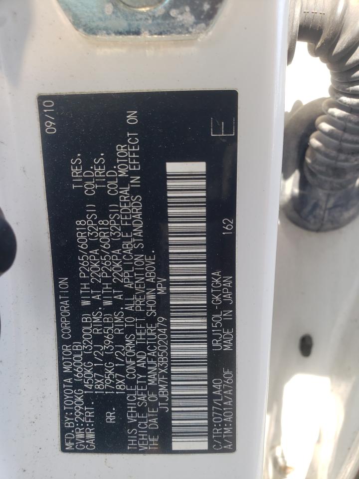 Photo 10 from auction – 2011 LEXUS GX 460 with VIN JTJBM7FX3B5020479