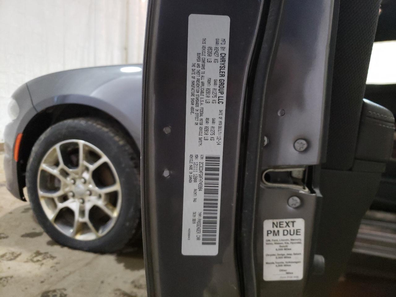 Photo 10 from auction – 2015 DODGE CHARGER SE with VIN 2C3CDXFG0FH745984