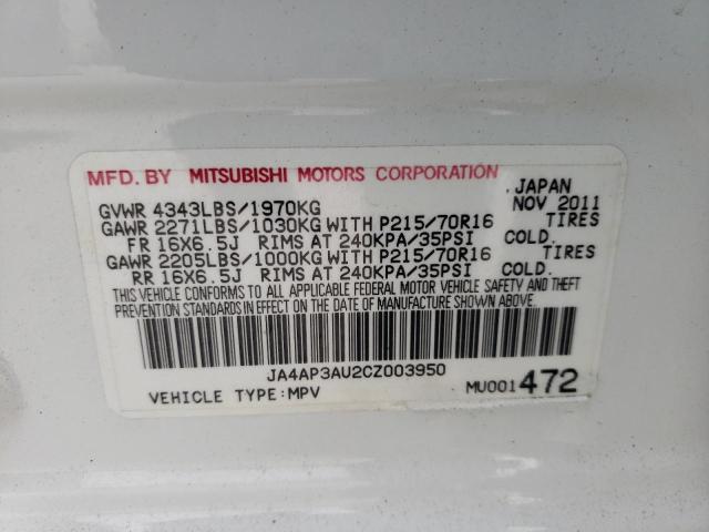 Zdjęcie 10 z aukcji – 2012 MITSUBISHI OUTLANDER z VIN JA4AP3AU2CZ003950