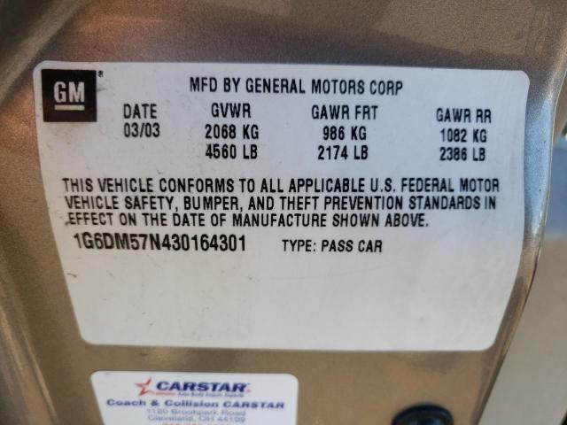 Photo 10 from auction – 2003 CADILLAC CTS with VIN 1G6DM57N430164301