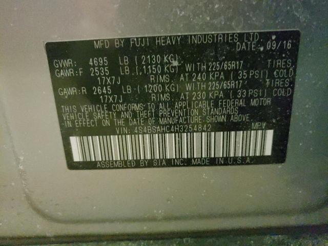 Foto 10 de la subasta – 2017 SUBARU OUTBACK 2. con VIN 4S4BSAHC4H3254842