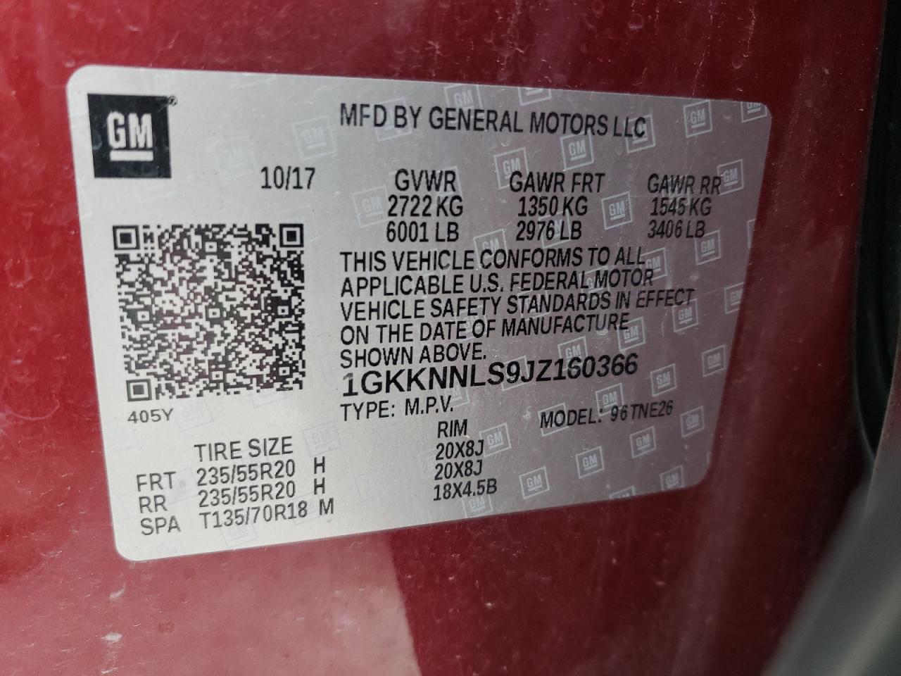 Photo 10 from auction – 2018 GMC ACADIA SLT with VIN 1GKKNNLS9JZ160366