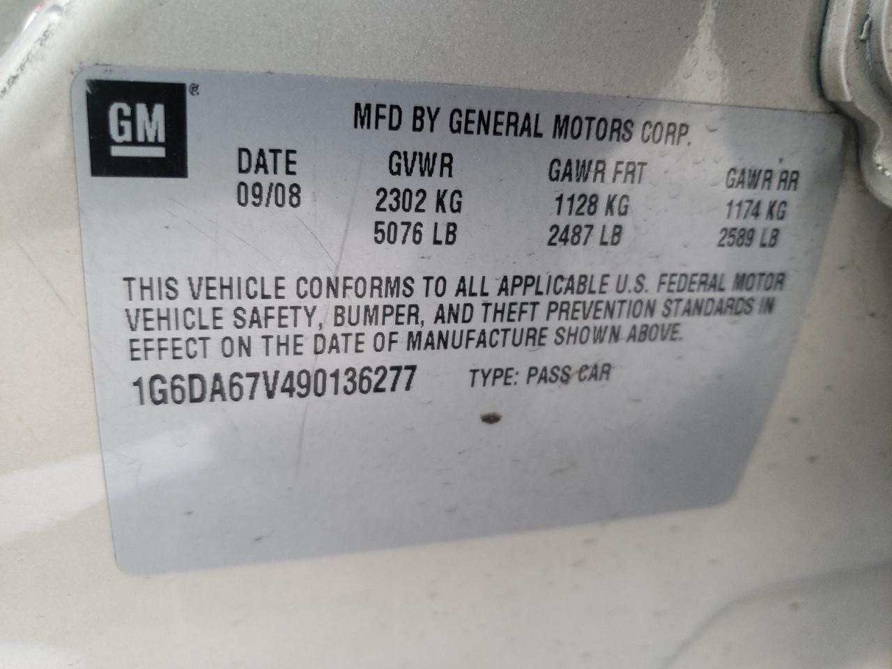 Photo 10 from auction – 2009 CADILLAC STS with VIN 1G6DA67V490136277