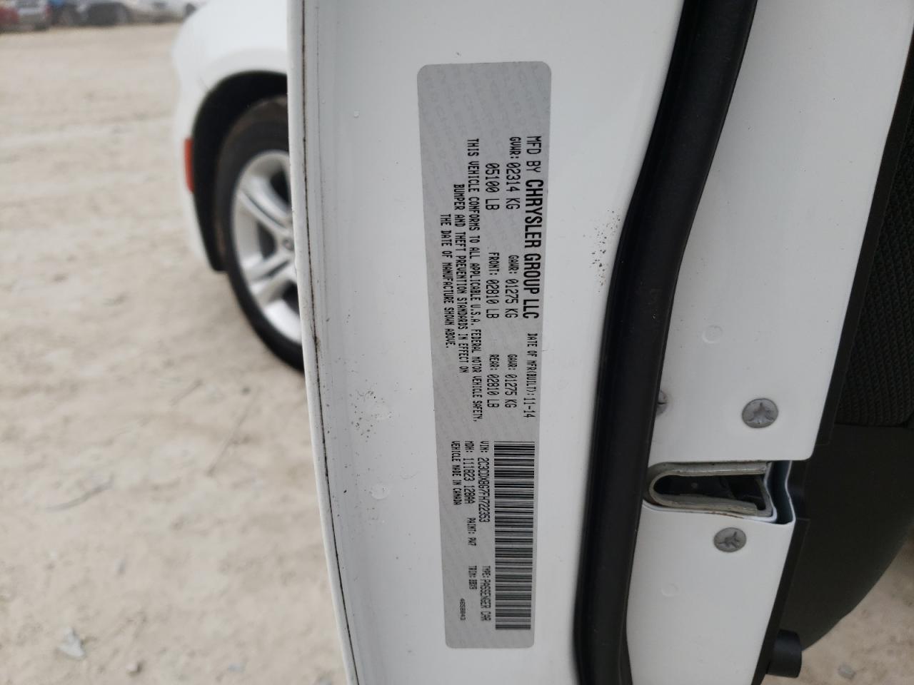 Photo 10 from auction – 2015 DODGE CHARGER SE with VIN 2C3CDXBG7FH722353