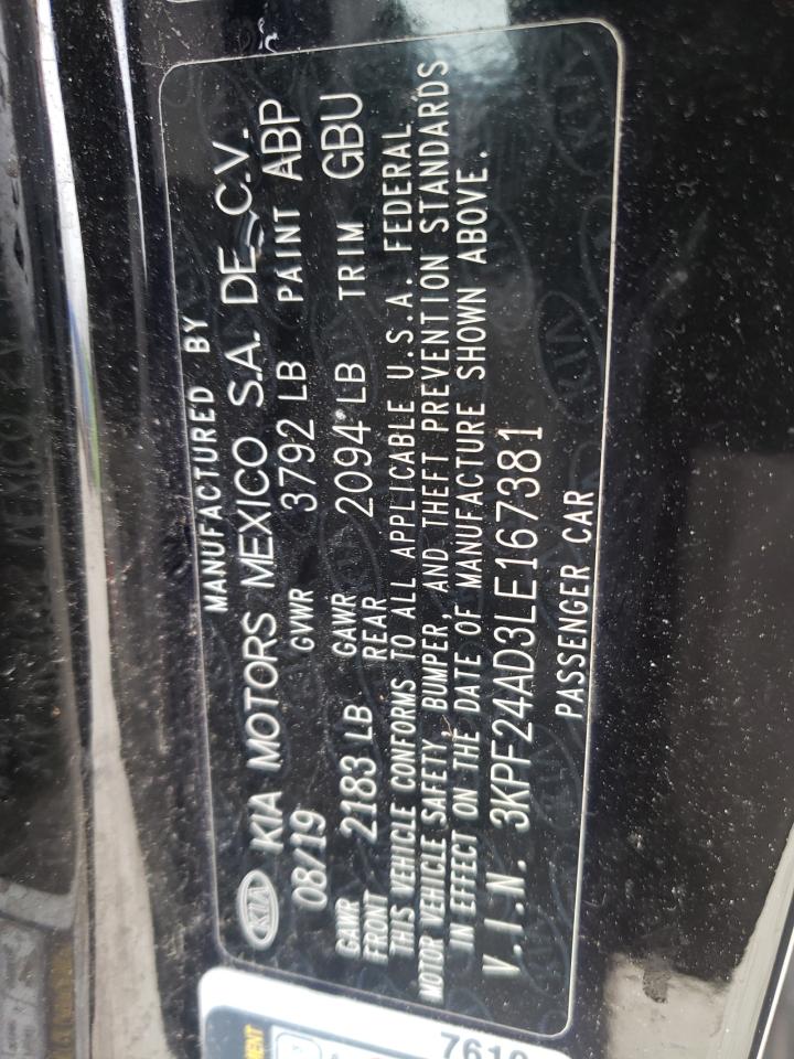 Photo 10 from auction – 2020 KIA FORTE FE with VIN 3KPF24AD3LE167381