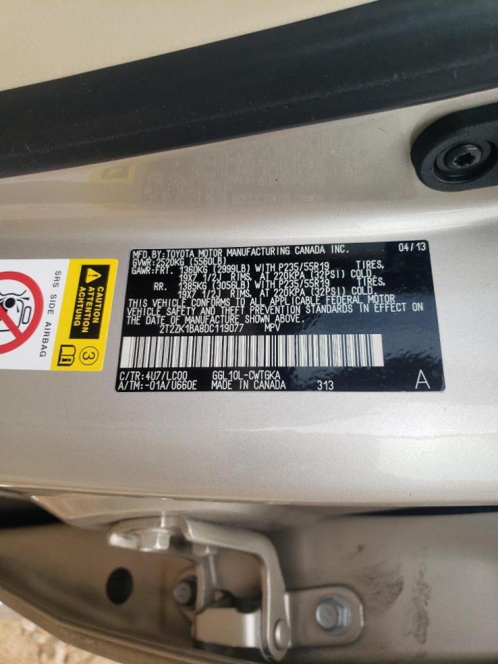 Photo 10 from auction – 2013 LEXUS RX 350 with VIN 2T2ZK1BA8DC119077