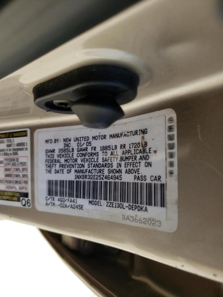 Photo 10 from auction – 2005 TOYOTA COROLLA with VIN 1NXBR32E25Z464945