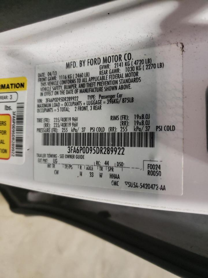 Photo 10 from auction – 2013 FORD FUSION TIT with VIN 3FA6P0D95DR289922