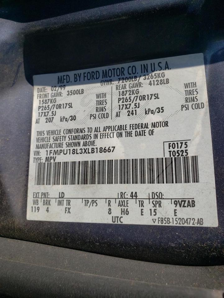 Photo 10 from auction – 1999 FORD EXPEDITION with VIN 1FMPU18L3XLB18667