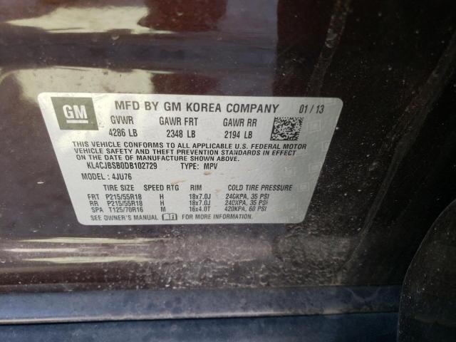 BUICK ENCORE CON 2013 with VIN KL4CJBSB0DB102729 - Photo from auction