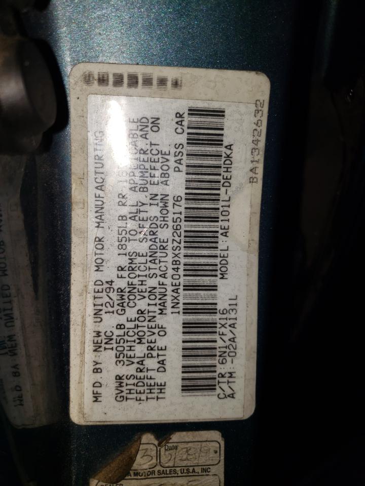 Photo 10 from auction – 1995 TOYOTA COROLLA with VIN 1NXAE04BXSZ265176