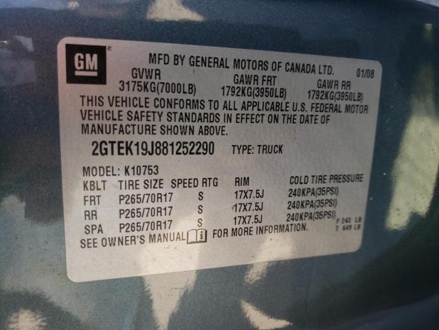Photo 10 from auction – 2008 GMC SIERRA K15 with VIN 2GTEK19J881252290