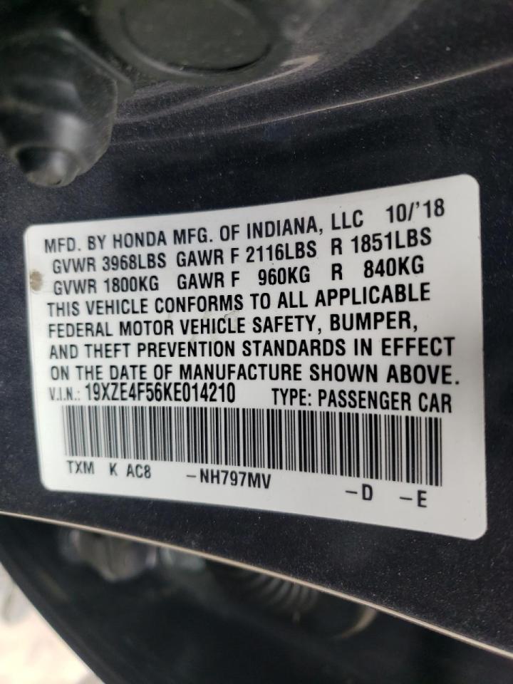 Photo 10 from auction – 2019 HONDA INSIGHT EX with VIN 19XZE4F56KE014210