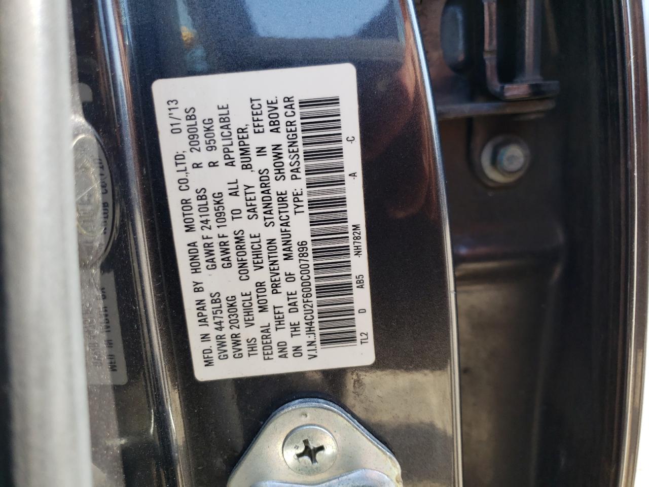 Photo 10 from auction – 2013 ACURA TSX TECH with VIN JH4CU2F60DC007896