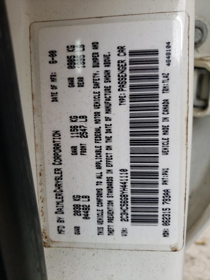 Photo 10 from auction – 2000 CHRYSLER LHS with VIN 2C3HC56G8YH441110