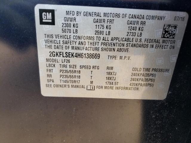 Zdjęcie 10 z aukcji – 2017 GMC TERRAIN SL z VIN 2GKFLSEK4H6138669