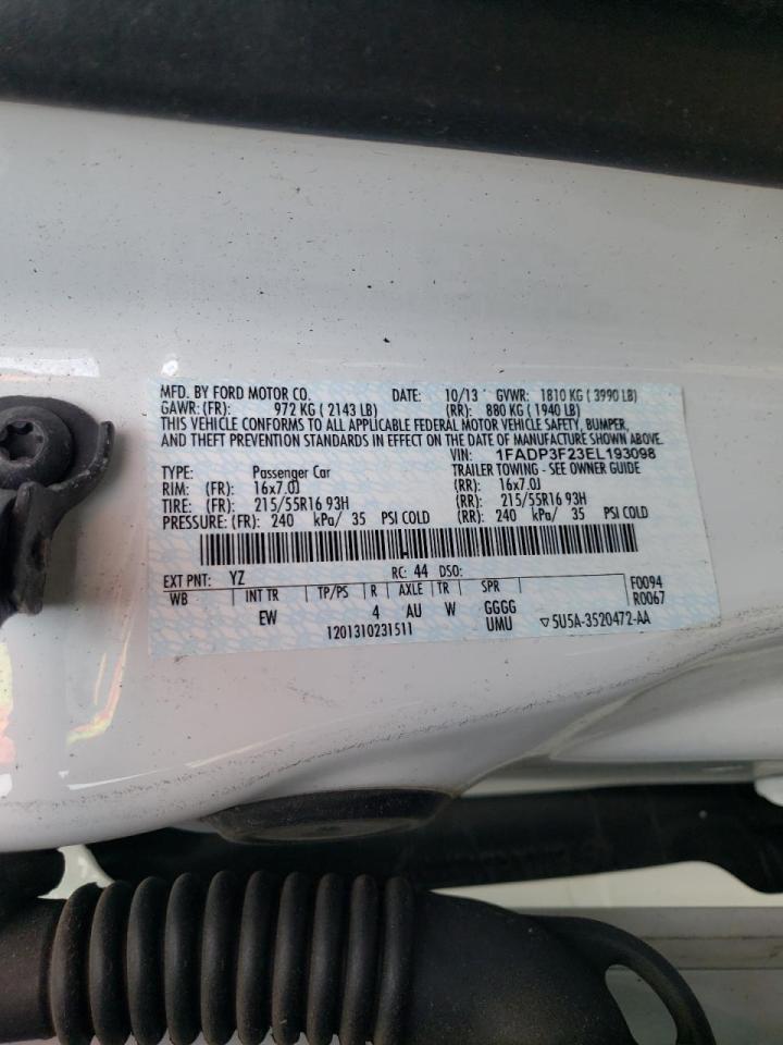 Photo 10 from auction – 2014 FORD FOCUS SE with VIN 1FADP3F23EL193098