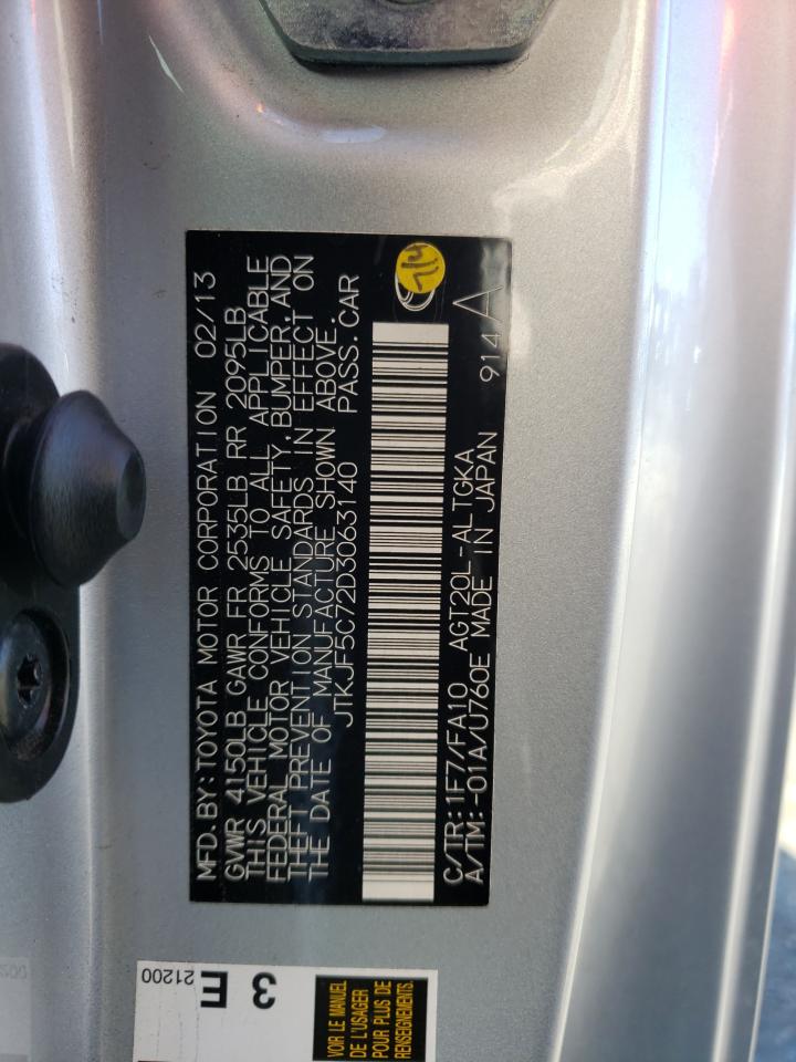 Photo 10 from auction – 2013 TOYOTA SCION TC with VIN JTKJF5C72D3063140