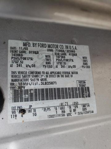 Photo 10 from auction – 2003 FORD EXPEDITION with VIN 1FMFU15L13LB25871