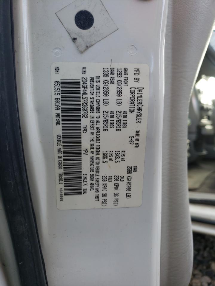 Photo 10 from auction – 2007 DODGE GRAND CARA with VIN 2D4GP44L57R360762