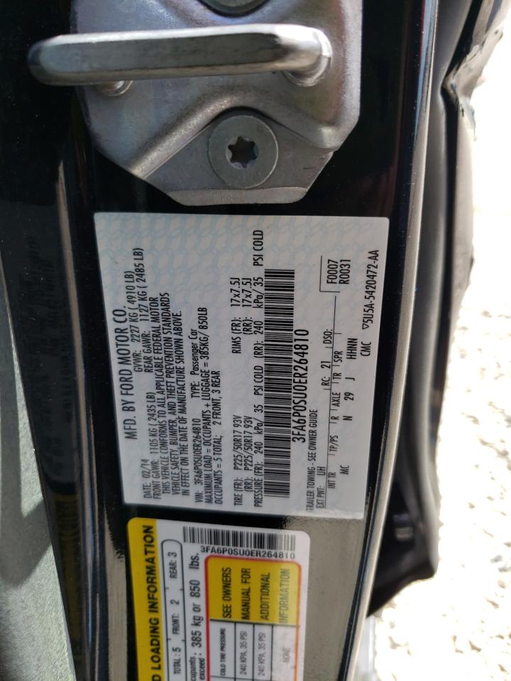 Photo 10 from auction – 2014 FORD FUSION TIT with VIN 3FA6P0SU0ER264810