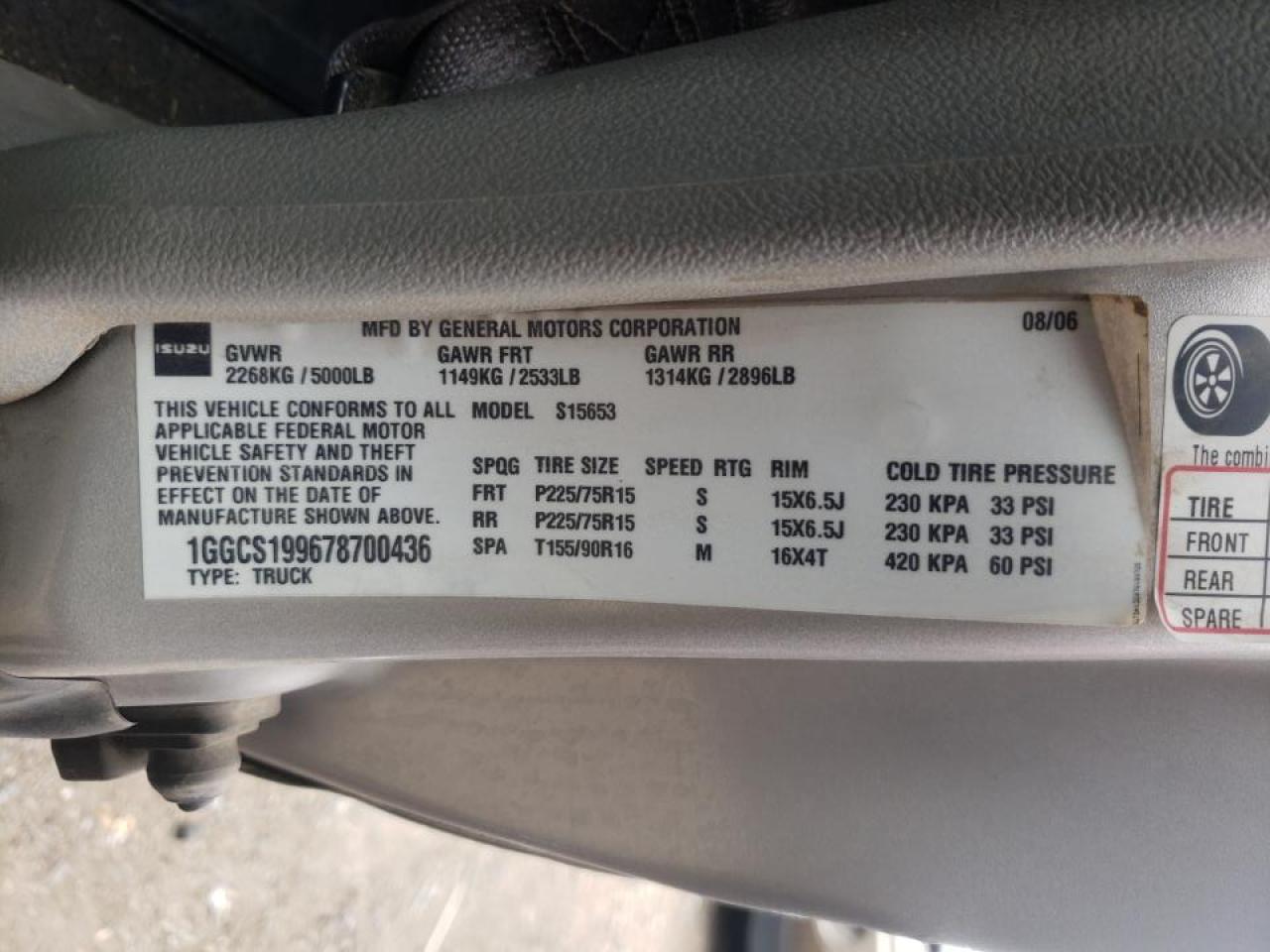 Photo 10 from auction – 2007 ISUZU I-290 with VIN 1GGCS199678700436