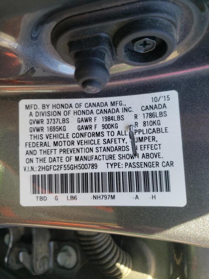 Photo 10 from auction – 2016 HONDA CIVIC LX with VIN 2HGFC2F55GH500789