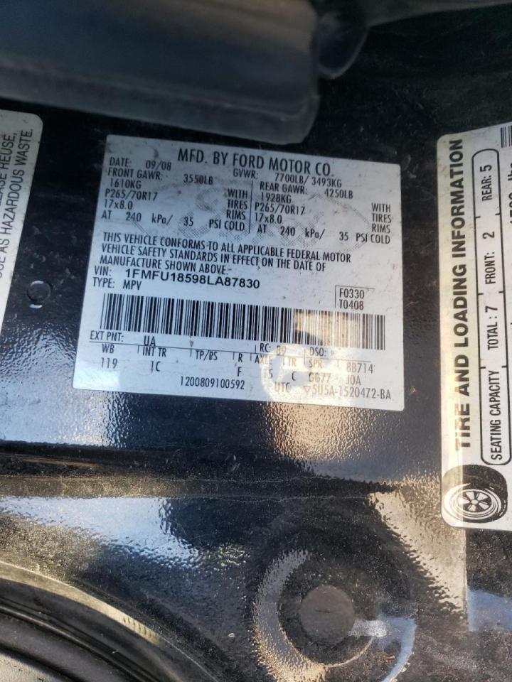 Photo 10 from auction – 2008 FORD EXPEDITION with VIN 1FMFU18598LA87830