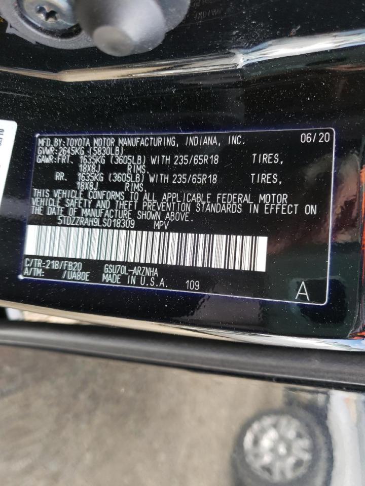 Photo 10 from auction – 2020 TOYOTA HIGHLANDER with VIN 5TDZZRAH9LS018309