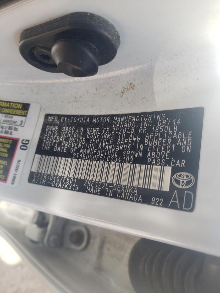 Photo 10 from auction – 2015 TOYOTA COROLLA L with VIN 2T1BURHE5FC234103