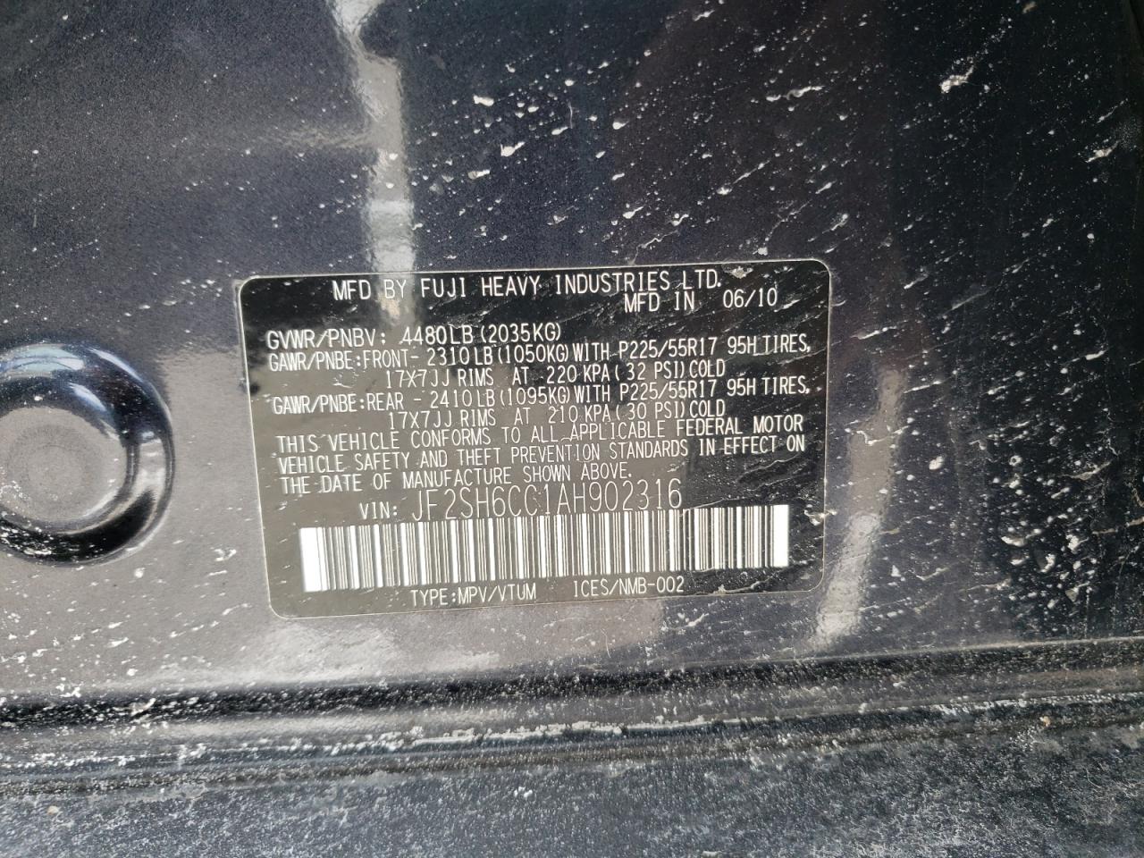 Photo 10 from auction – 2010 SUBARU FORESTER 2 with VIN JF2SH6CC1AH902316