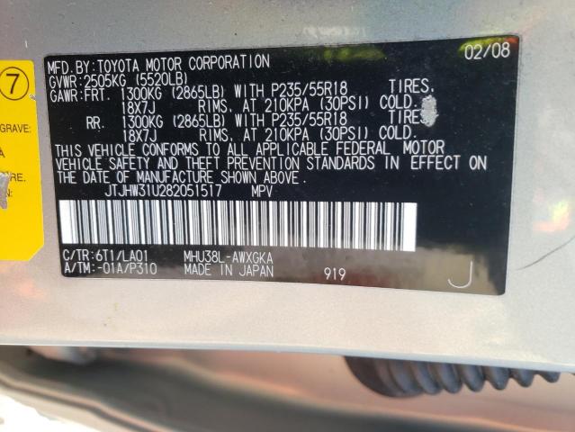 Photo 10 from auction – 2008 LEXUS RX 400H with VIN JTJHW31U282051517