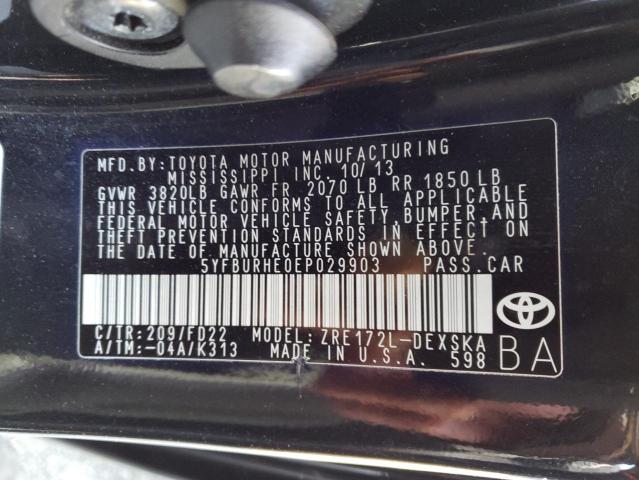 Photo 10 from auction – 2014 TOYOTA COROLLA L with VIN 5YFBURHE0EP029903