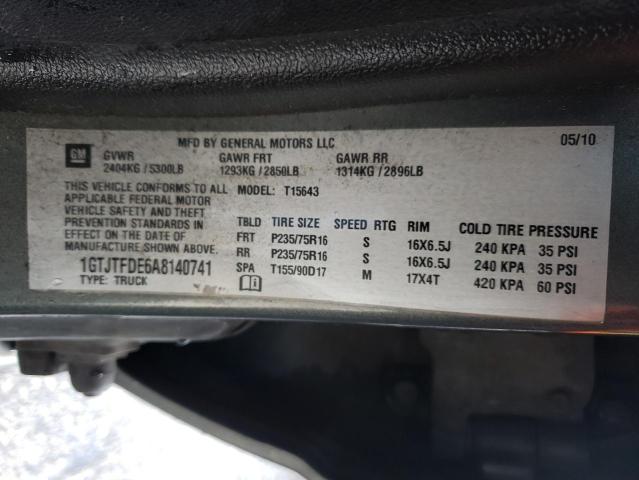 GMC CANYON SLT 2010 with VIN 1GTJTFDE6A8140741 - Photo from auction
