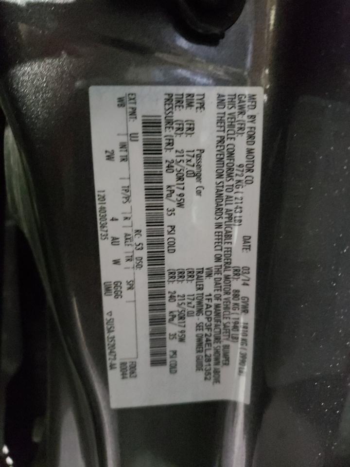 Photo 10 from auction – 2014 FORD FOCUS SE with VIN 1FADP3F24EL281352