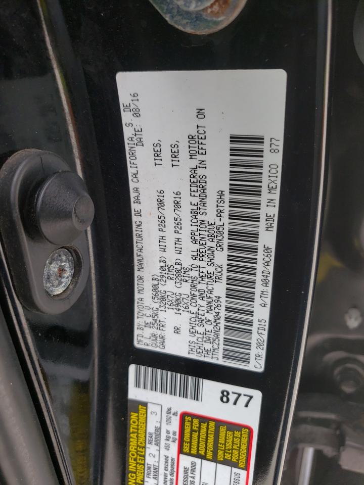 Photo 10 from auction – 2017 TOYOTA TACOMA DOU with VIN 3TMCZ5AN2HM047694