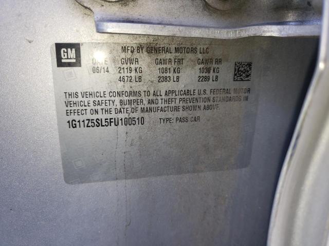 Photo 10 from auction – 2015 CHEVROLET IMPALA LS with VIN 1G11Z5SL5FU100510