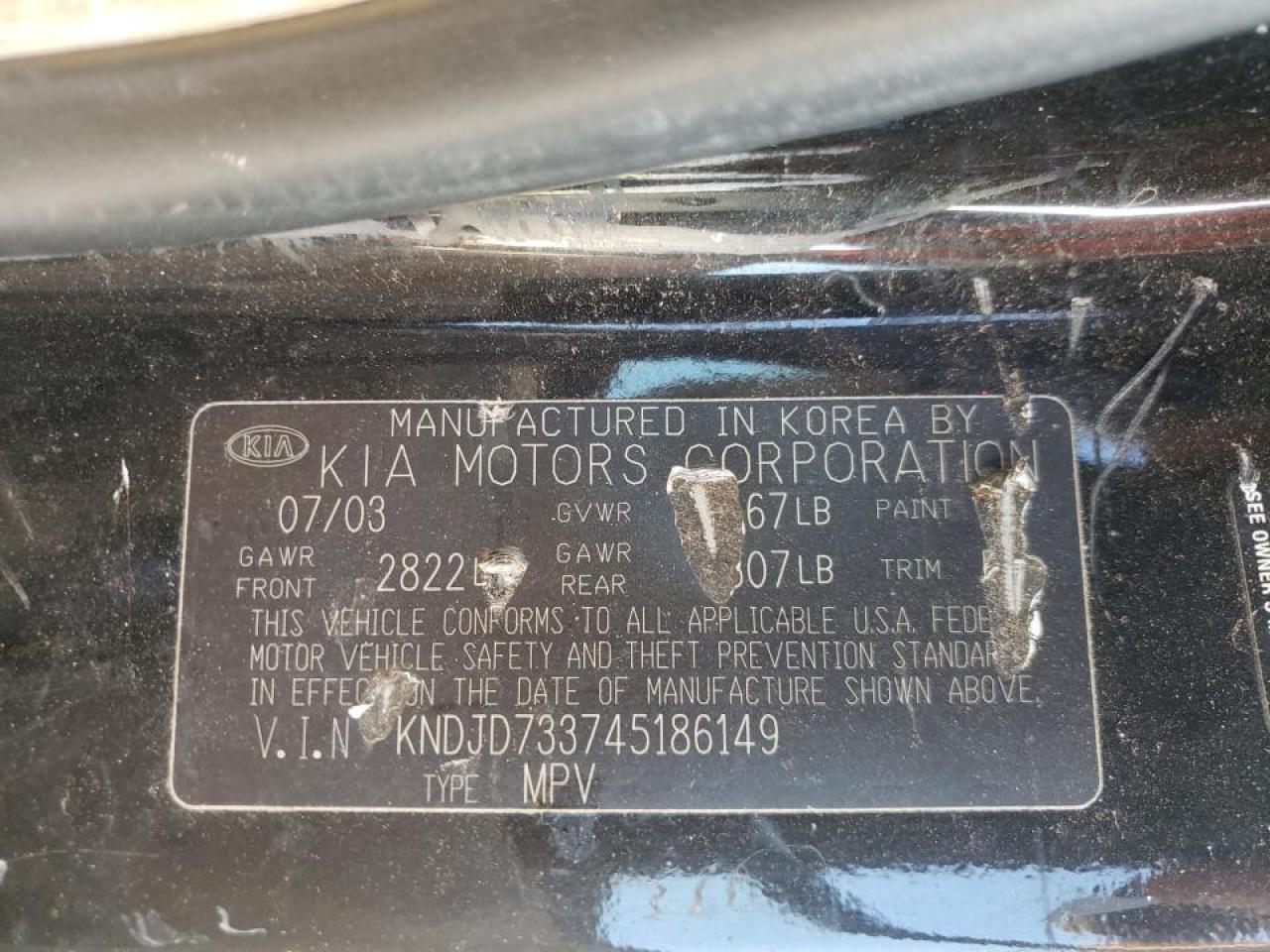 صورة رقم 10 من المزاد - 2004 KIA SORENTO EX مع VIN KNDJD733745186149
