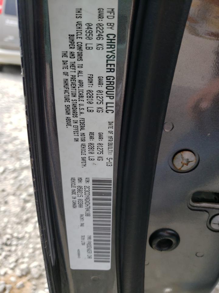 Photo 10 from auction – 2013 DODGE CHALLENGER with VIN 2C3CDYAGXDH704188