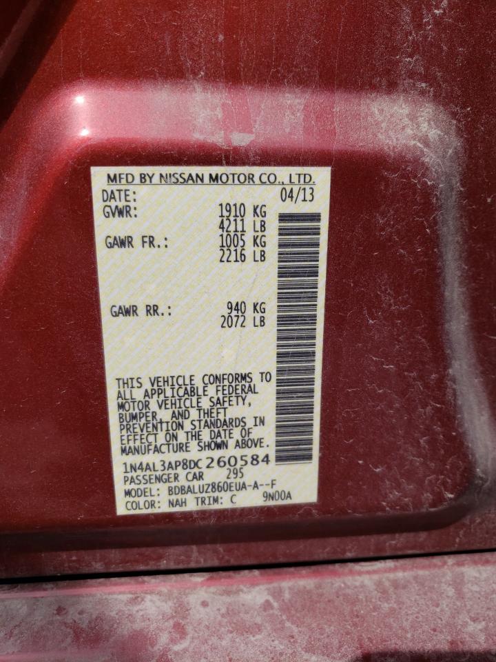 Photo 10 from auction – 2013 NISSAN ALTIMA 2.5 with VIN 1N4AL3AP8DC260584