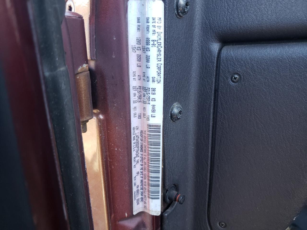 Photo 10 from auction – 2002 JEEP WRANGLER / with VIN 1J4FA49S82P704342